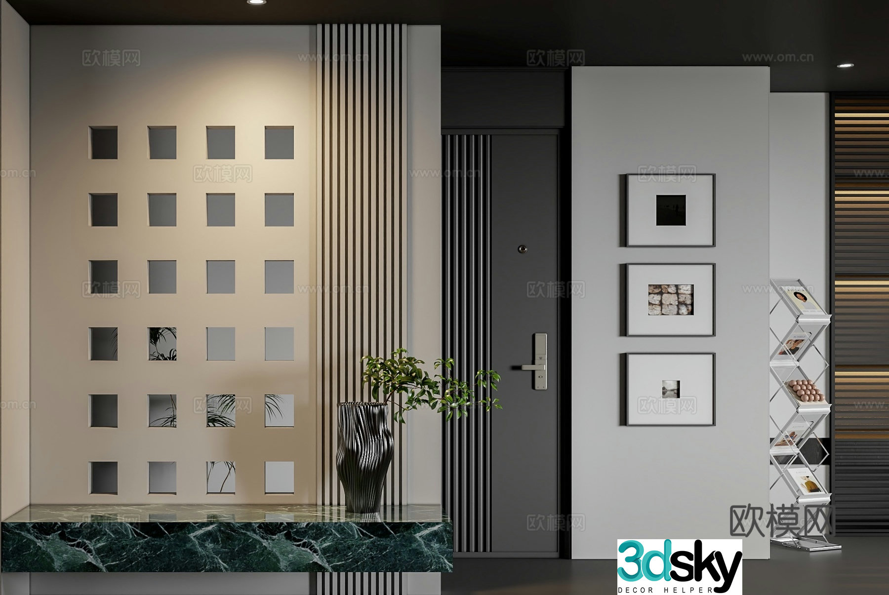 Modern entrance partition 3d model
