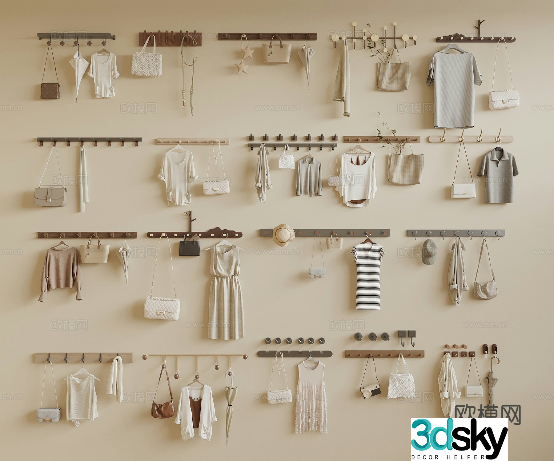 Modern coat hook coat hanger 3d model