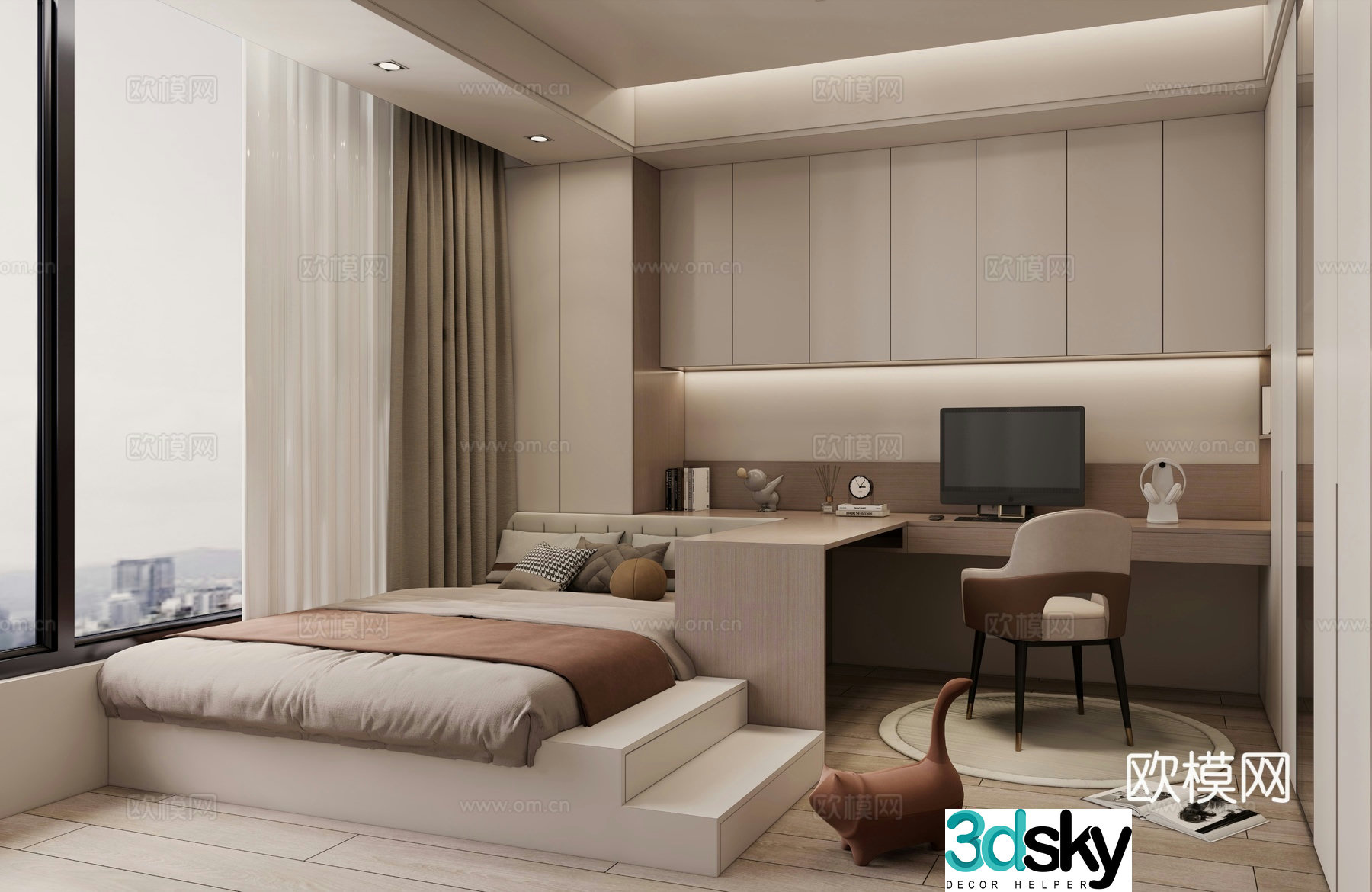 3d model of tatami bedroom and second bedroom