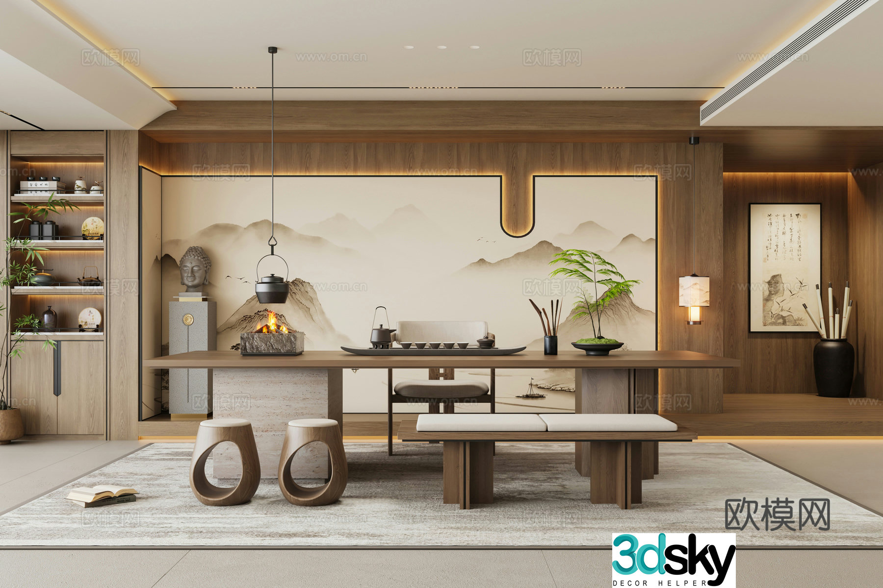 New Chinese tea room 3d model