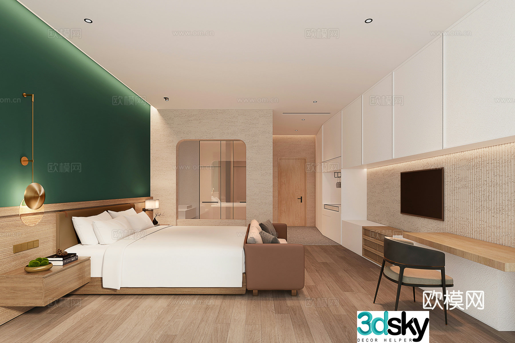 Modern hotel room 3d model