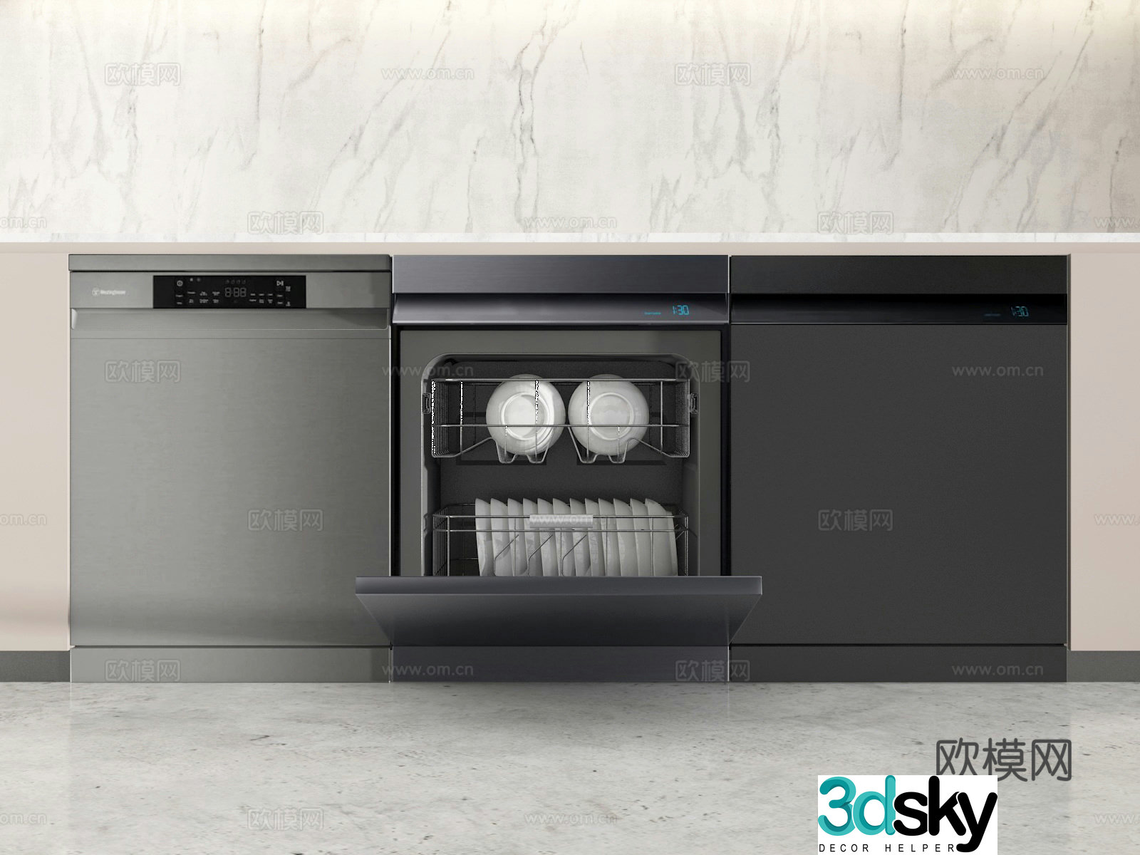 Kitchen appliances disinfection cabinet dishwashing cabinet 3d model