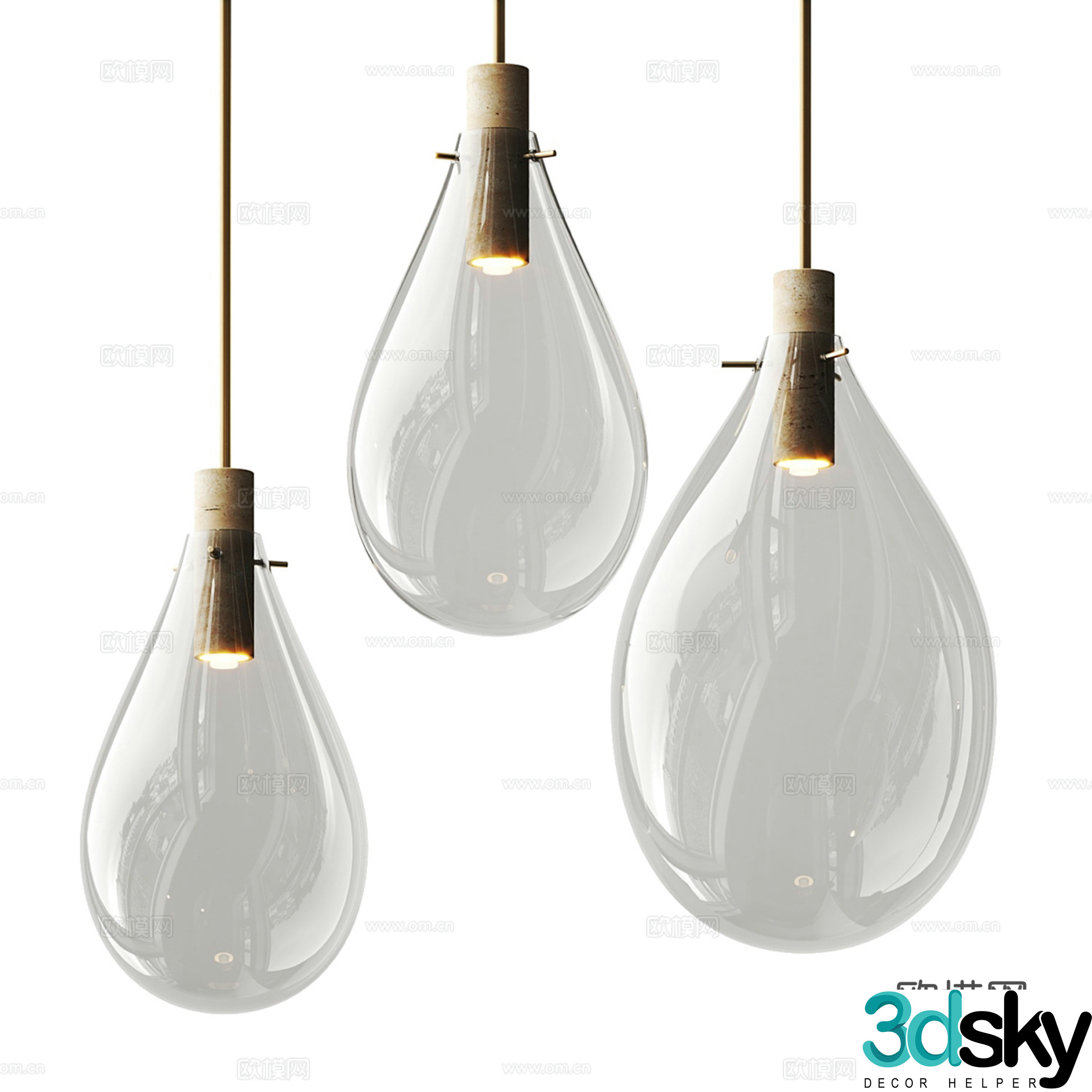CB2 Calandra glass chandelier art chandelier 3d model