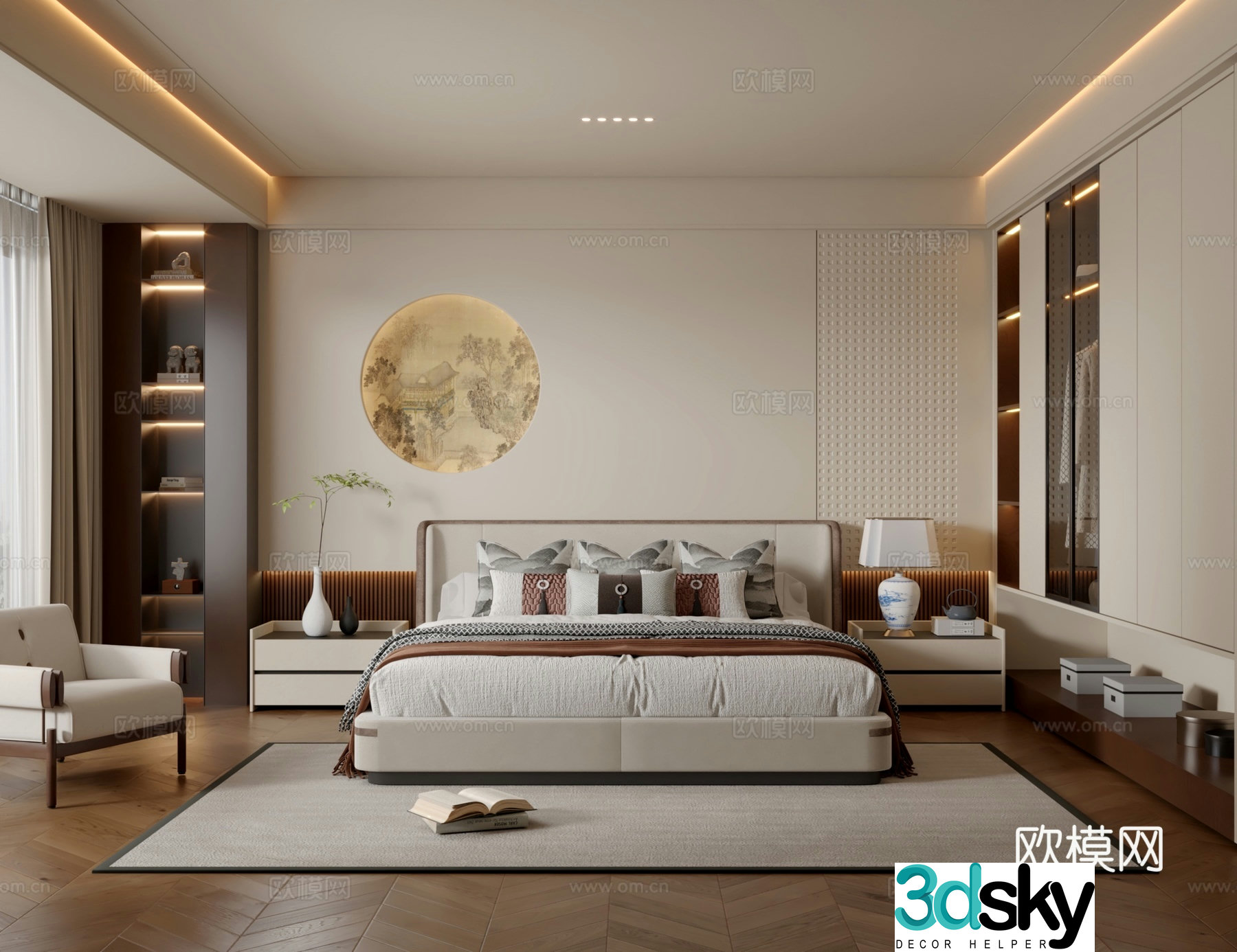 New Chinese style bedroom master bedroom 3d model