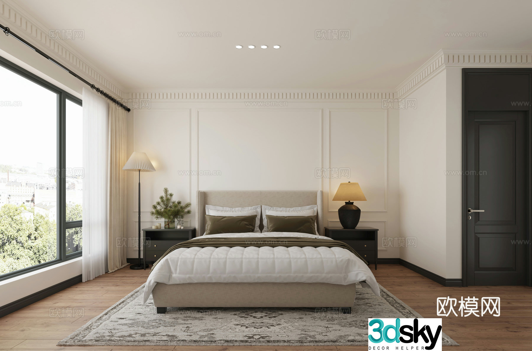 American style bedroom master bedroom 3d model