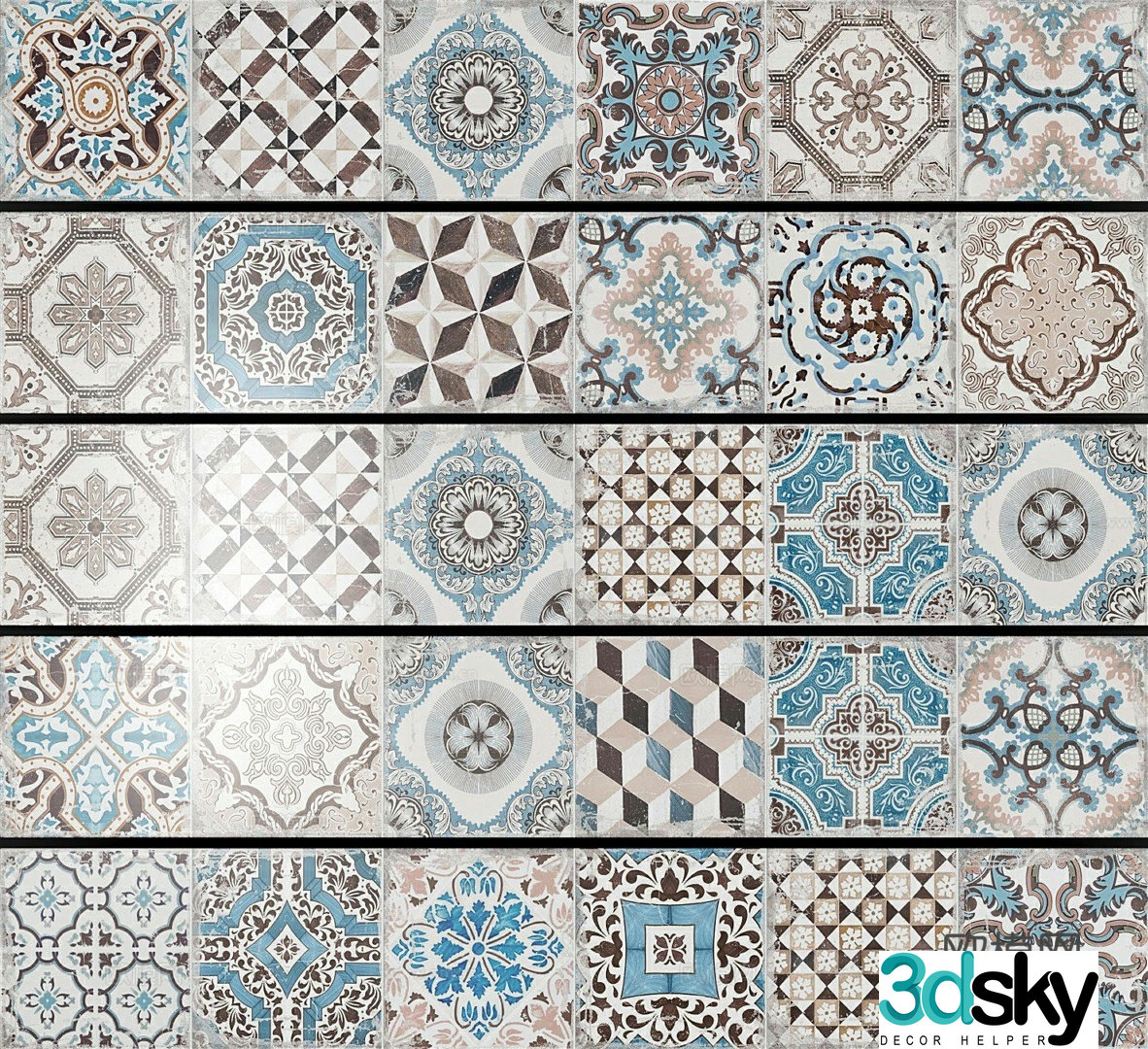 tiles parquet tiles 3d model