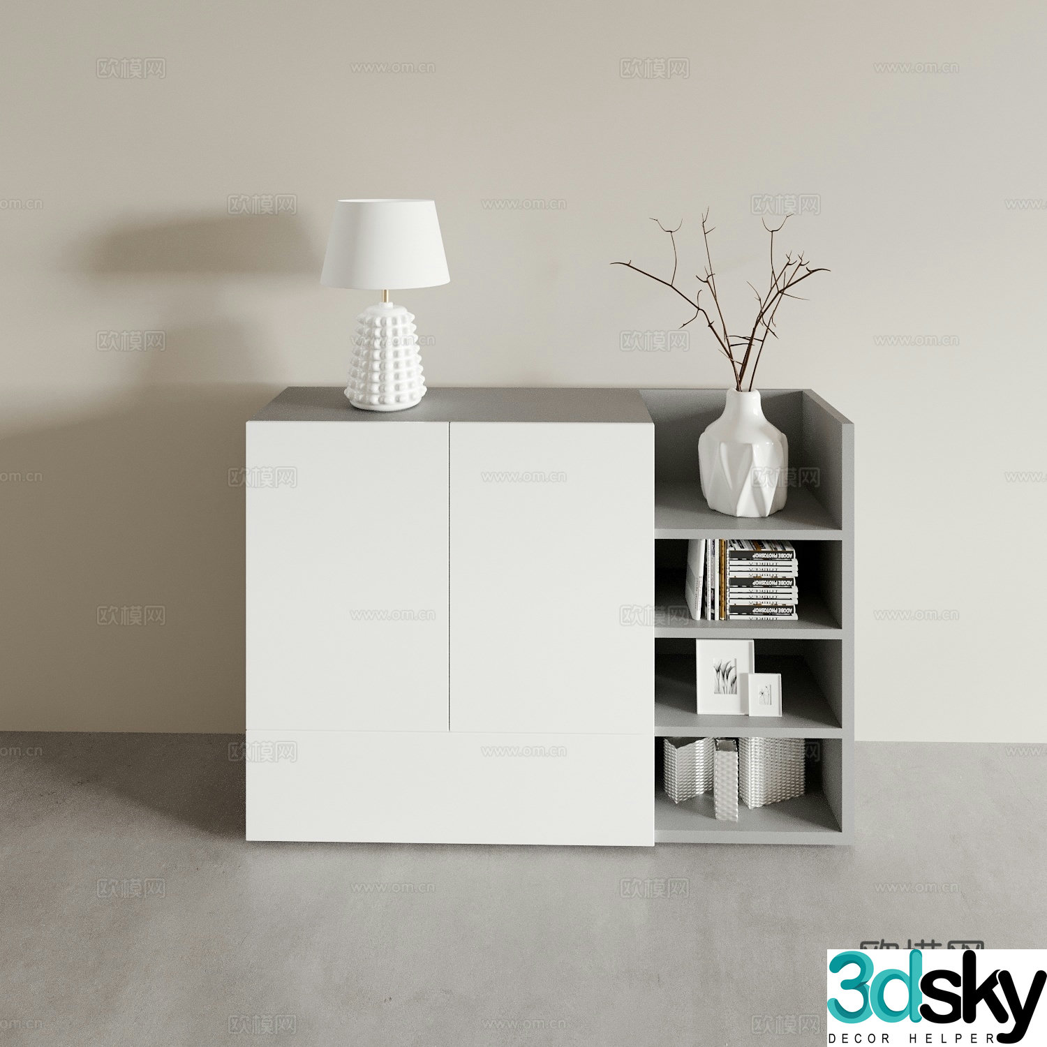 Simple side view cabinet drawer cabinet low cabinet entrance cabinet 3D model