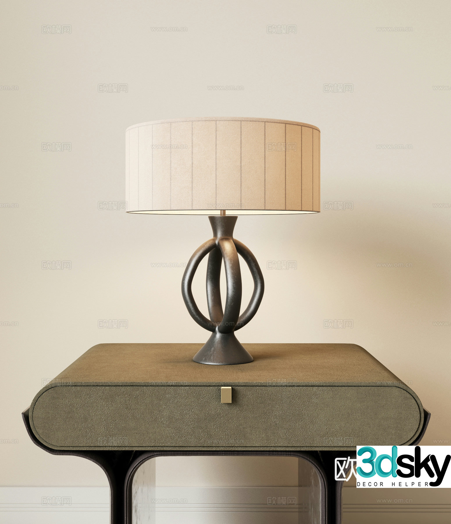 Light luxury table lamp bedside table lamp retro table lamp 3d model