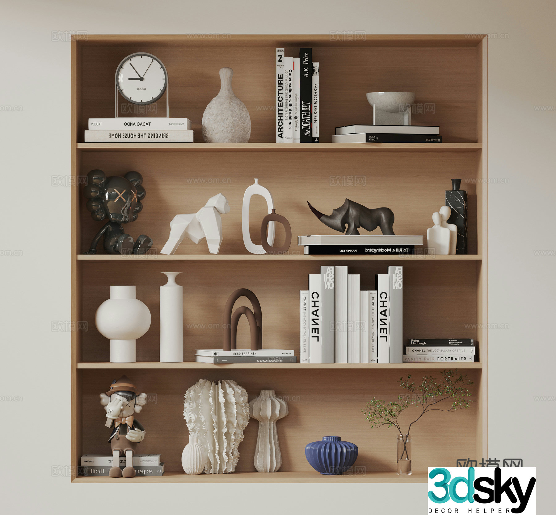 Modern jewelry ornaments sculpture books 3d model