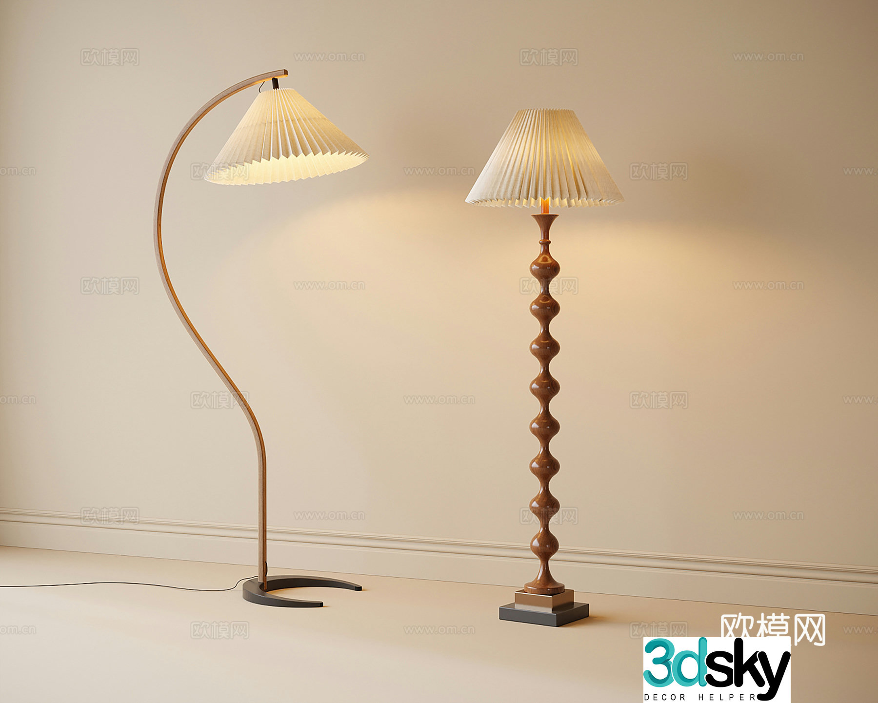 Medieval style floor lamp 3d model