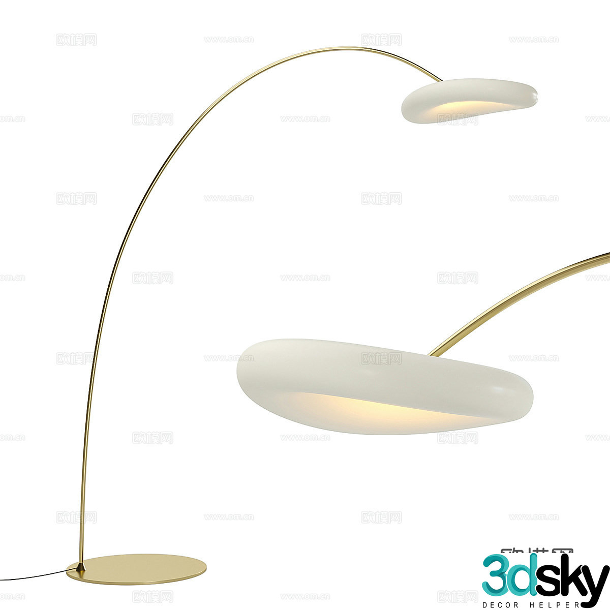 Light luxury floor lamp fishing lamp 3d model
