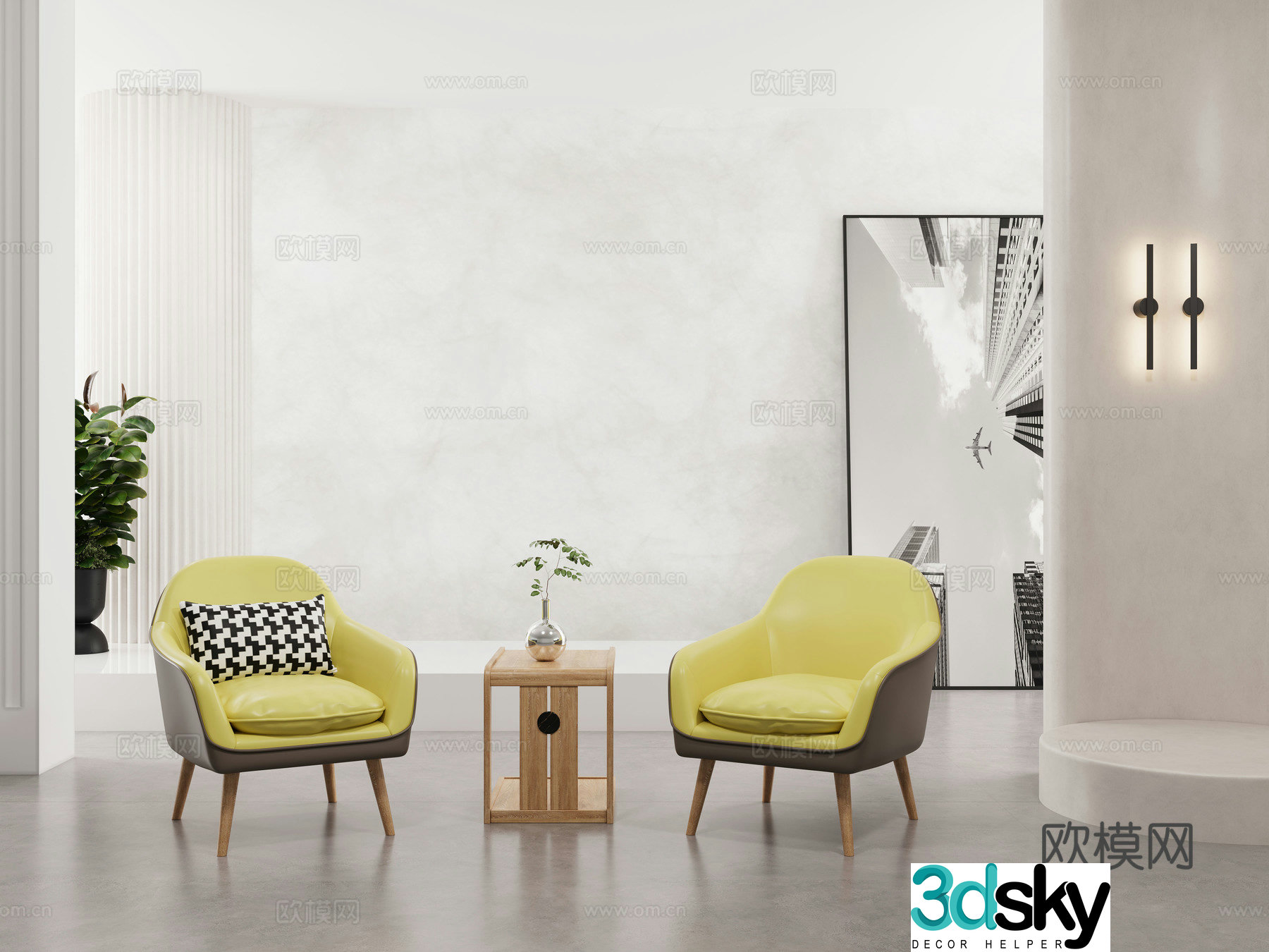 Simple leisure chair coffee chair chair 3d model