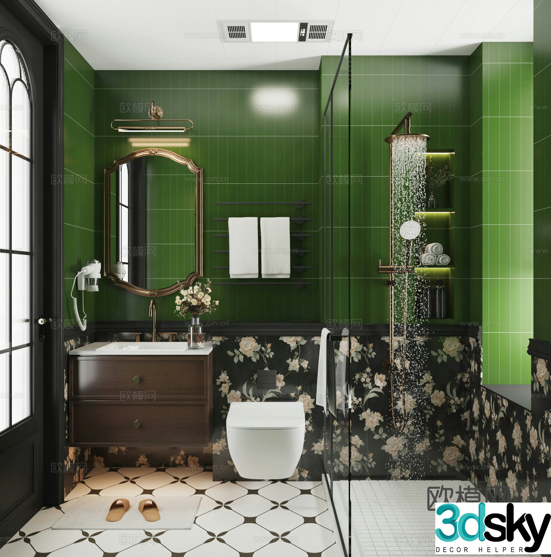 French bathroom bathroom 3d model