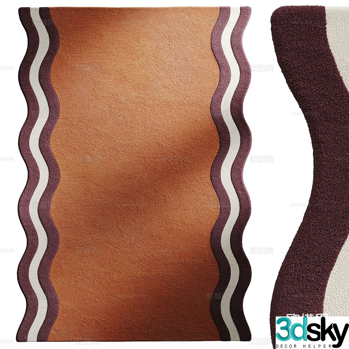 Special-shaped carpet Irregular carpet 3D model