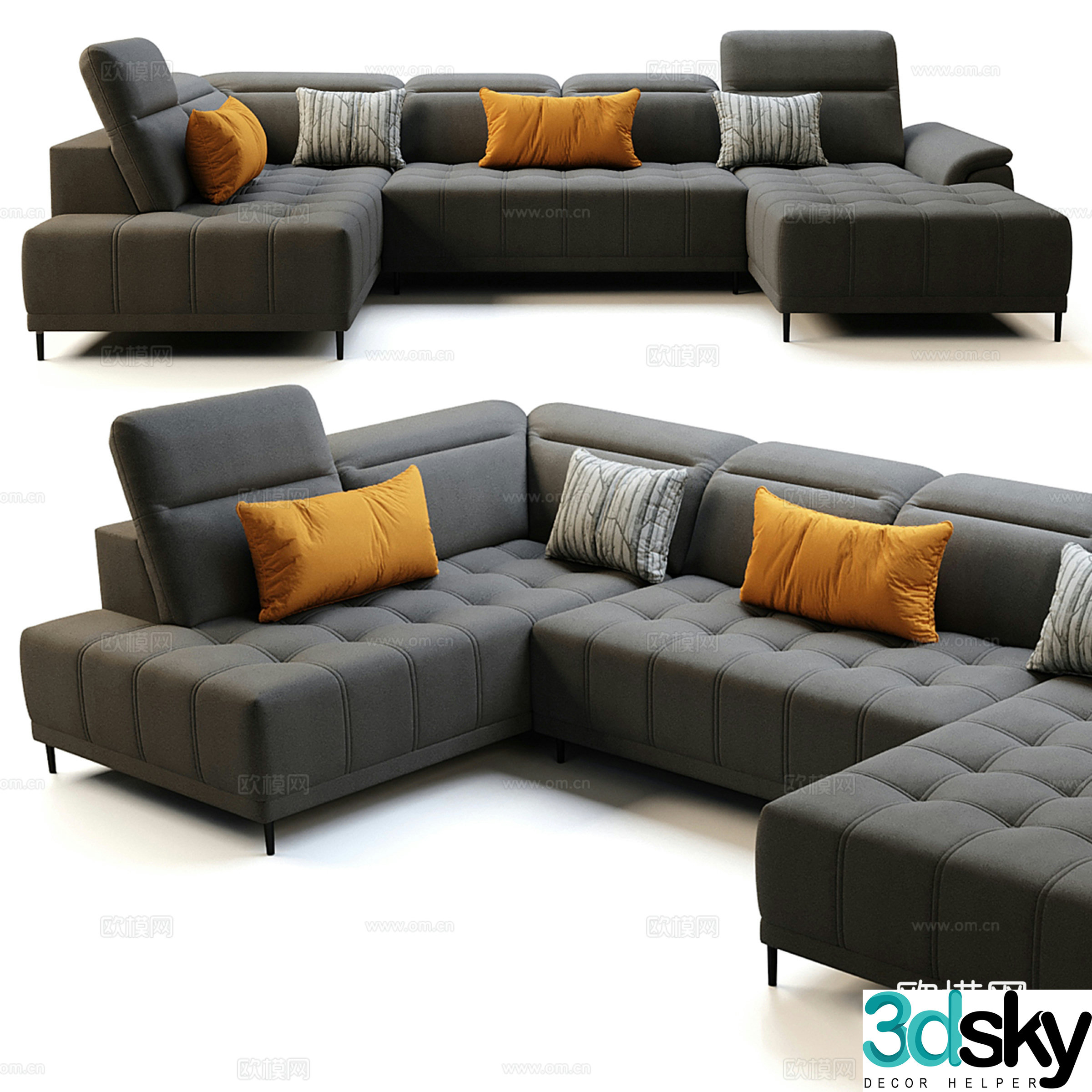 Wersal Calvaro multi-person sofa spliced â€‹â€‹sofa 3d model