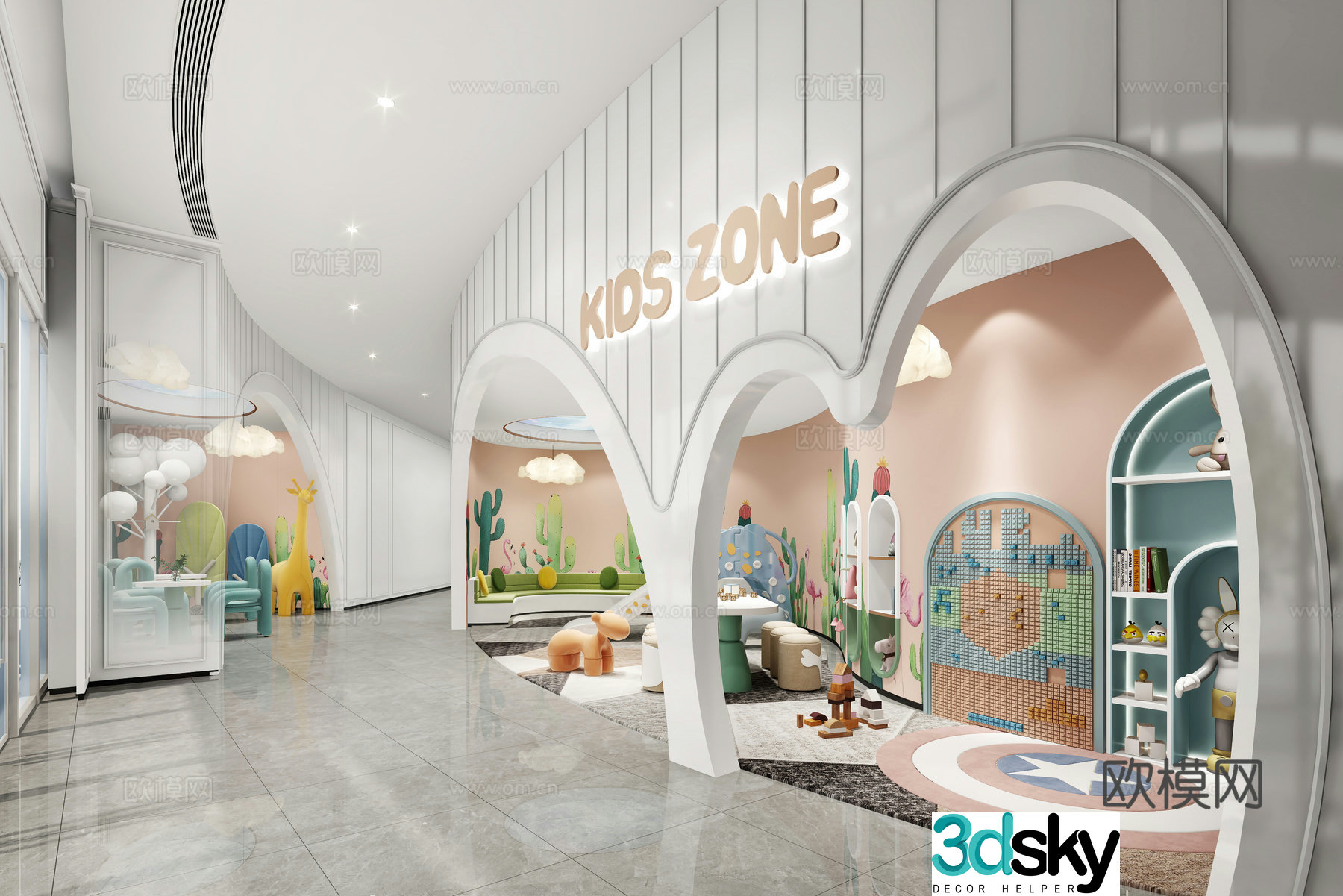 French style children’s entertainment area 3d model