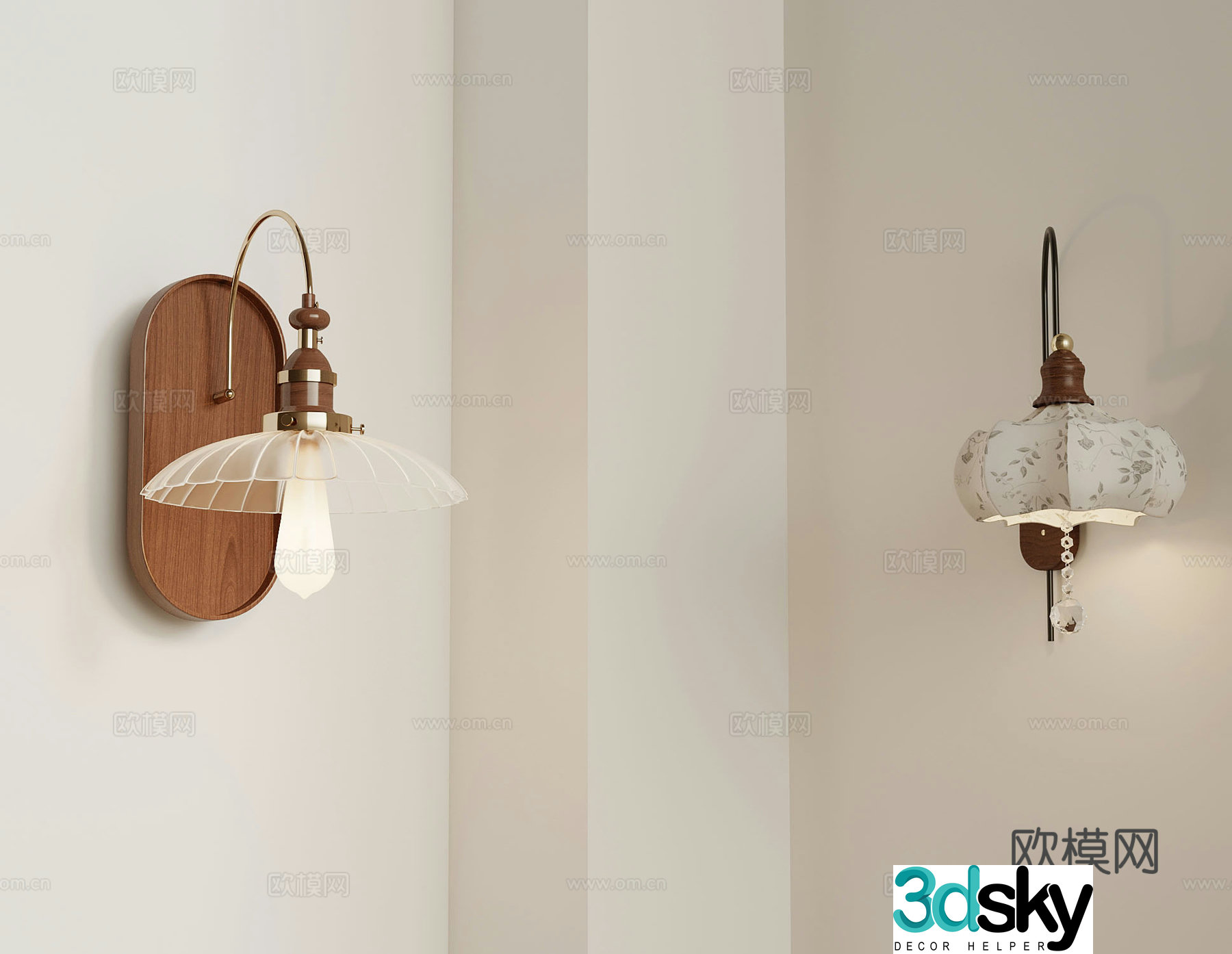 French wall light 3d model