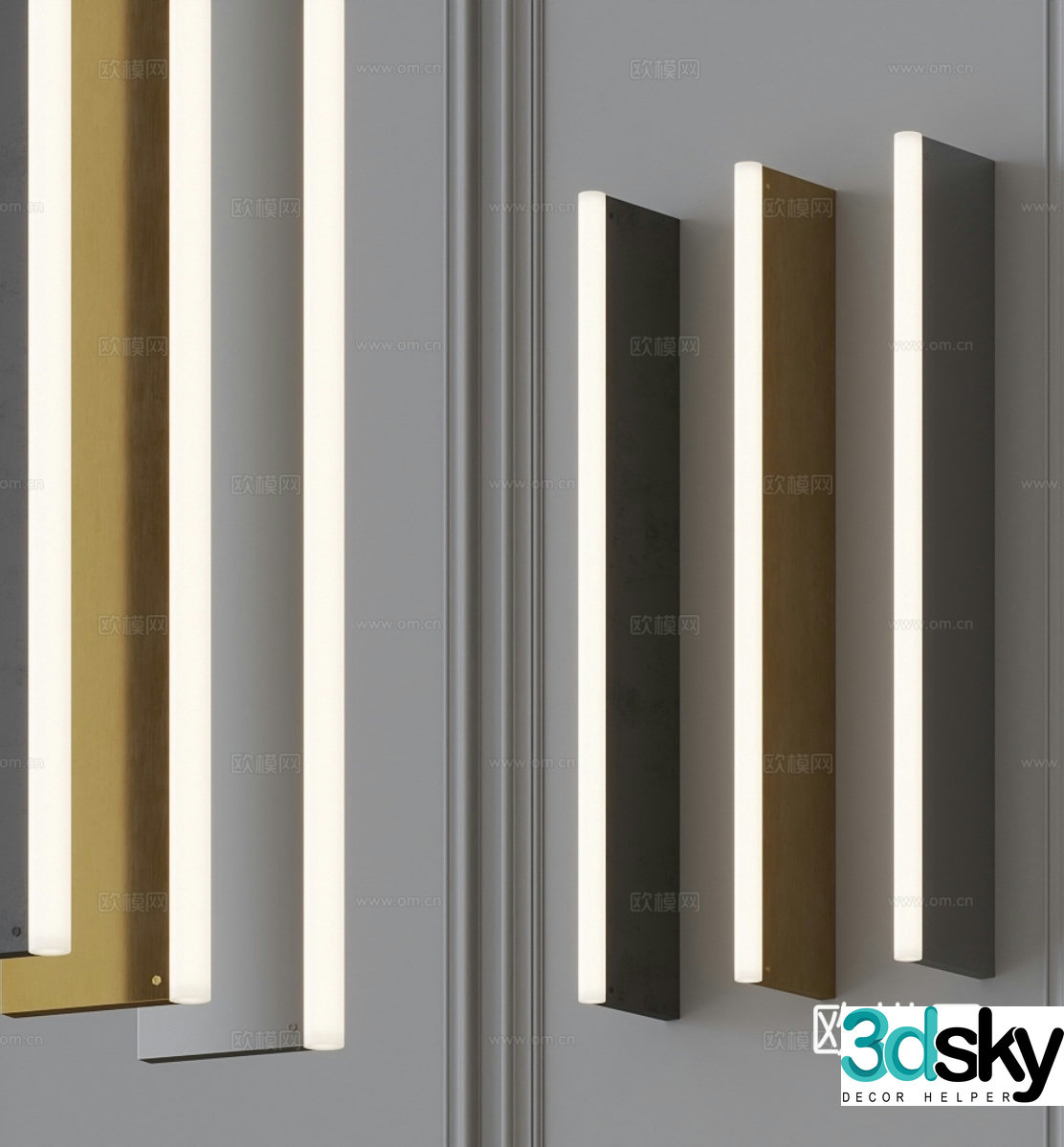Light luxury wall lamp long wall lamp minimalist wall lamp 3D model