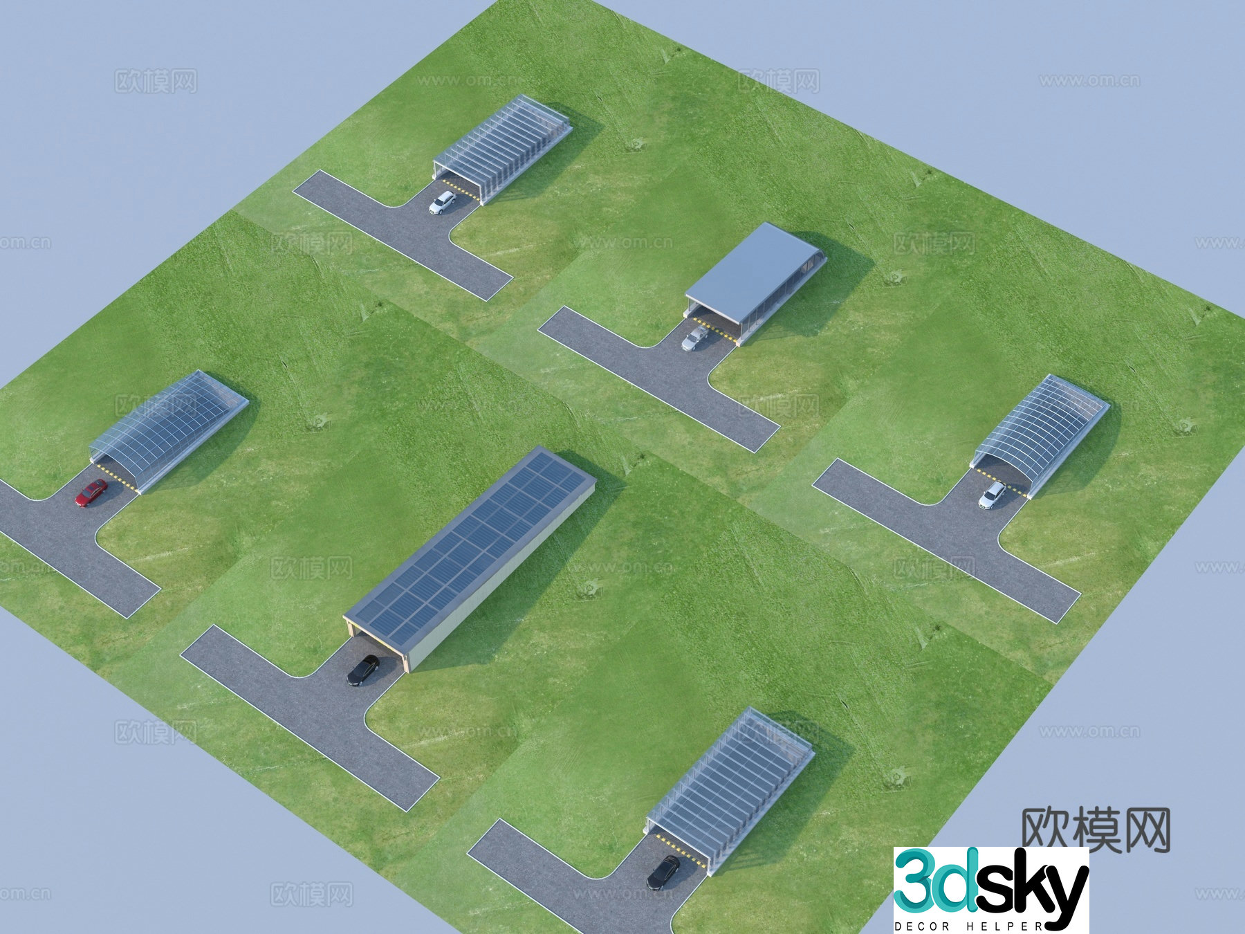 Underground garage parking lot entrance and exit 3D model