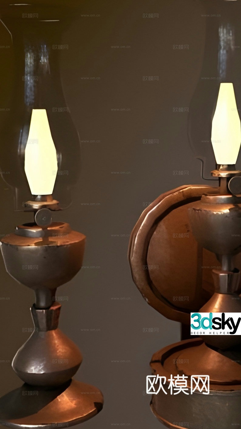 Industrial style wall lamp old wall lamp 3d model