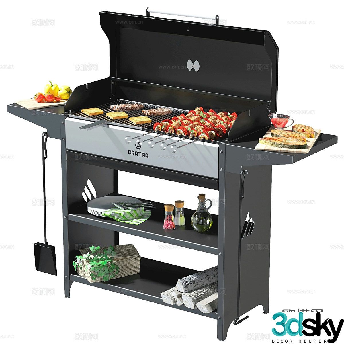 Modern outdoor grill 3d model