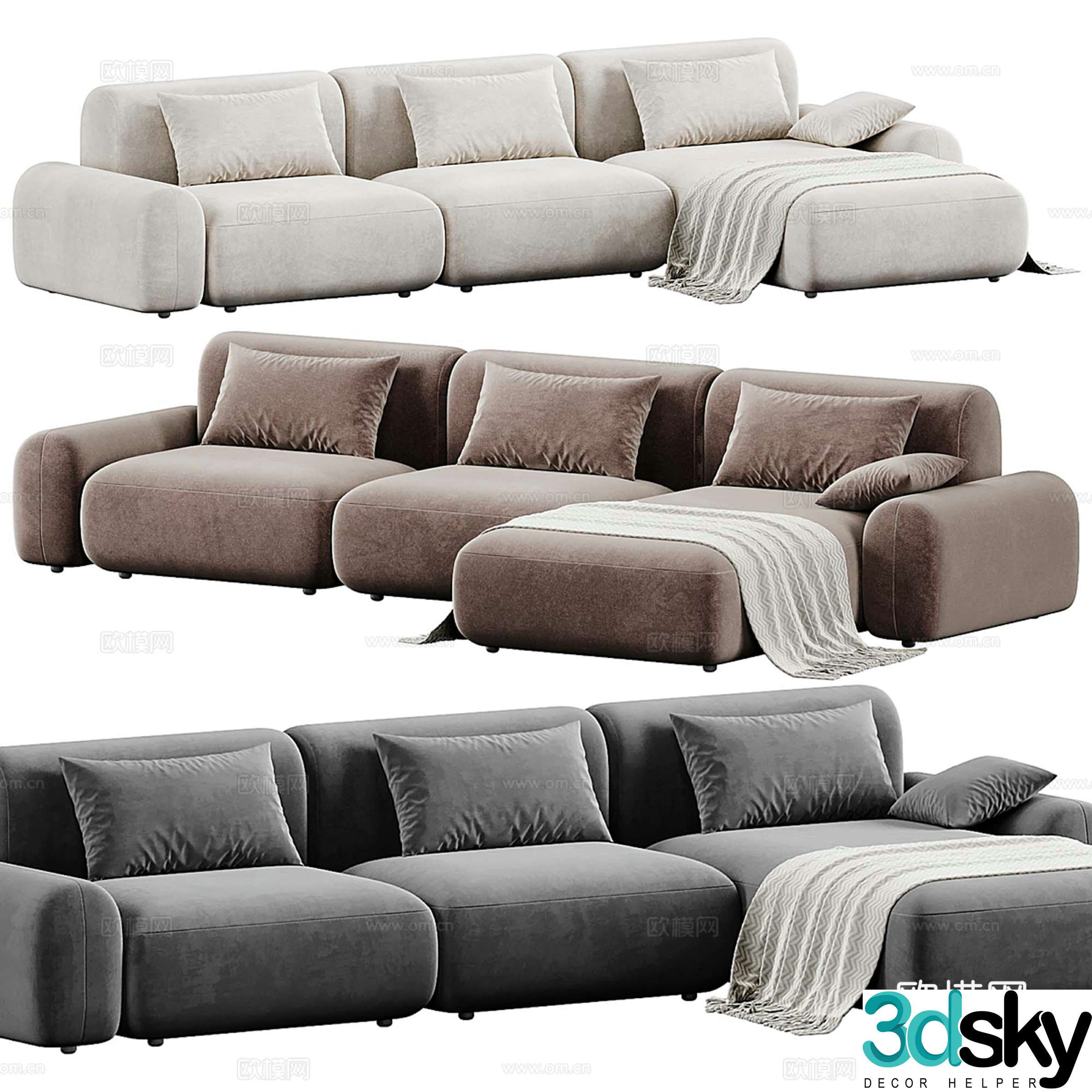 Cocorepublic corner sofa 3d model