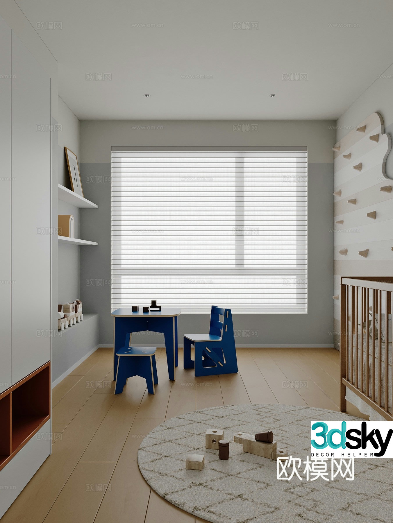 Modern children’s room children’s room 3d model