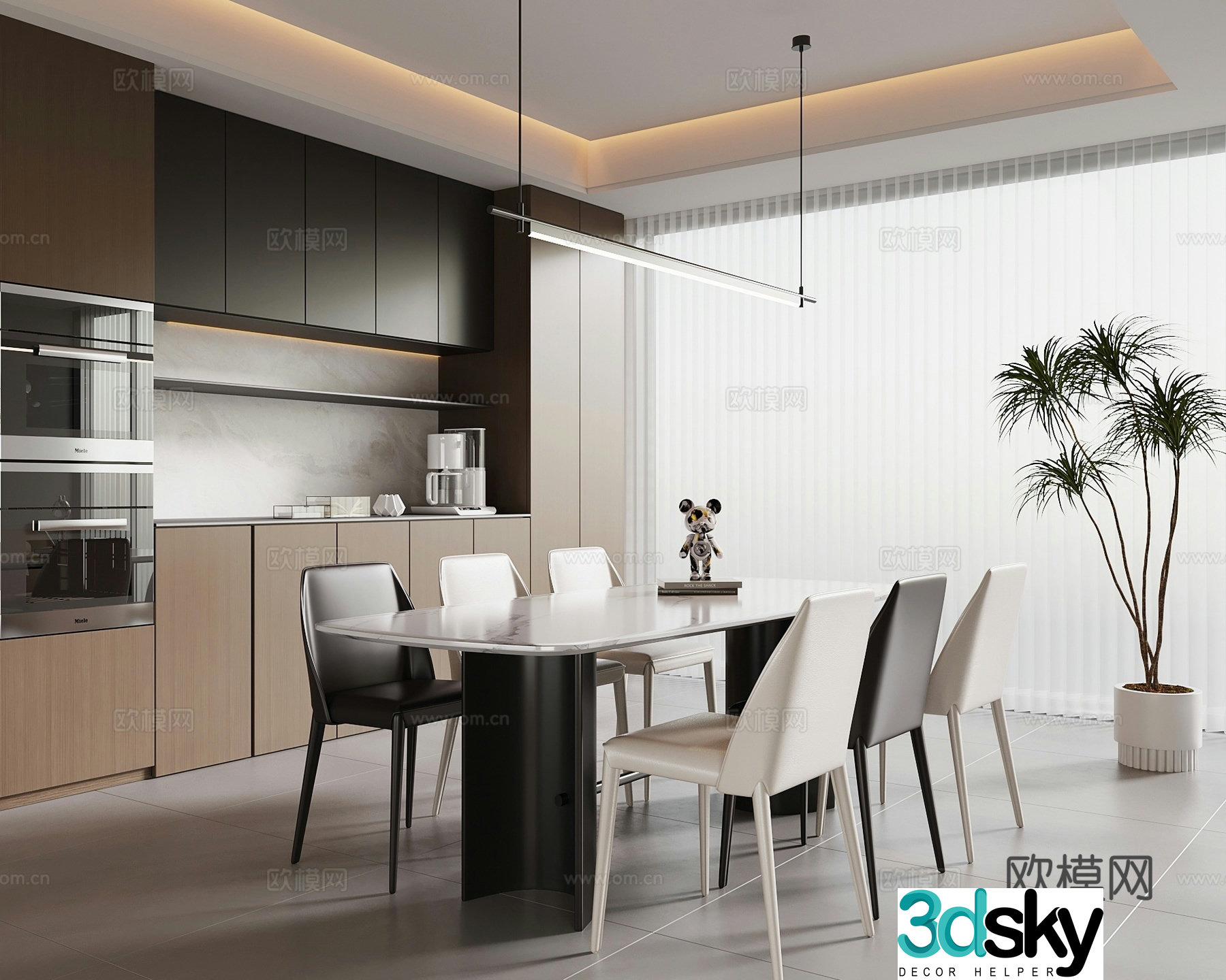 Modern restaurant 3d model