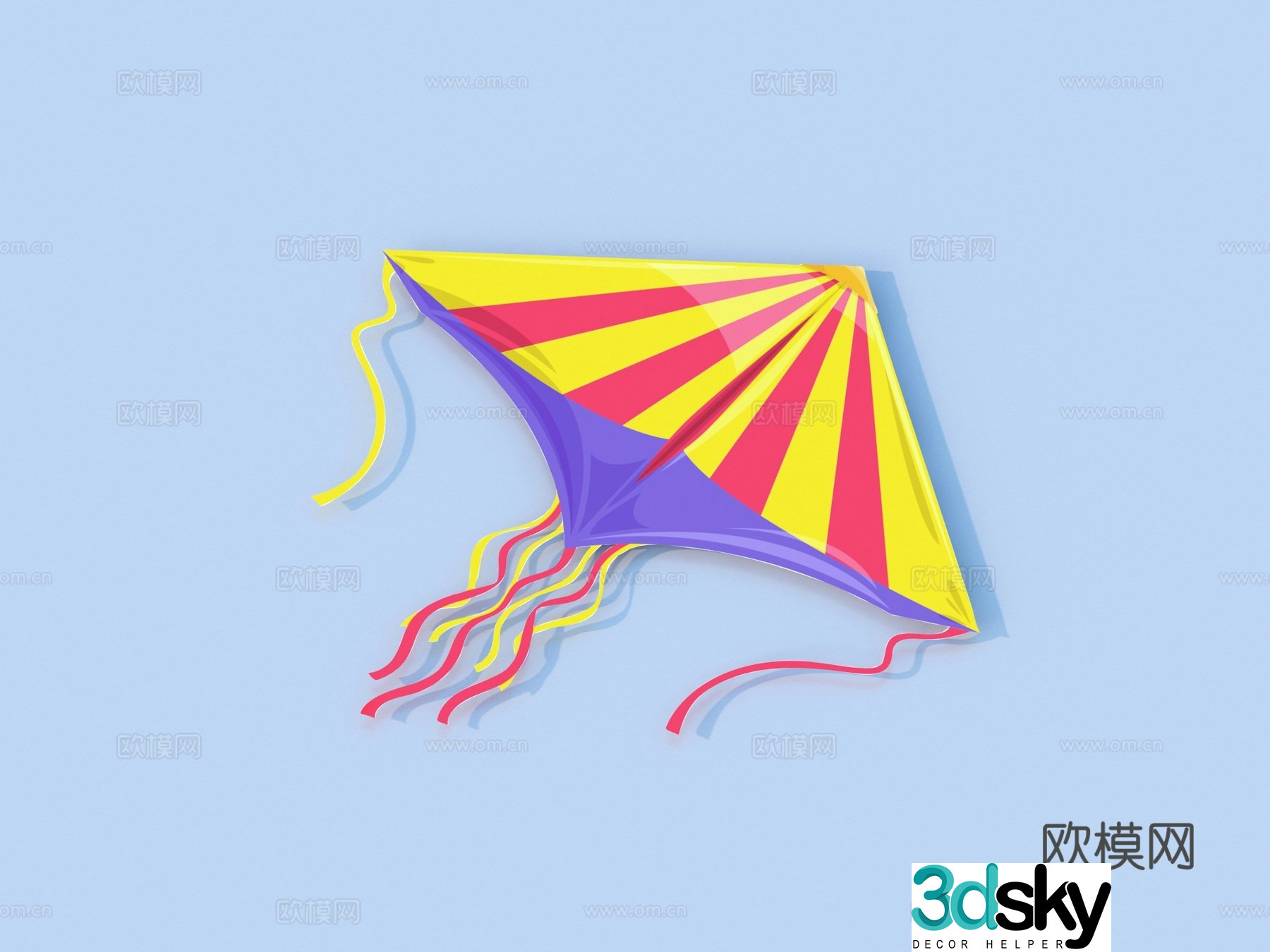 kite toy ornament decoration 3d model
