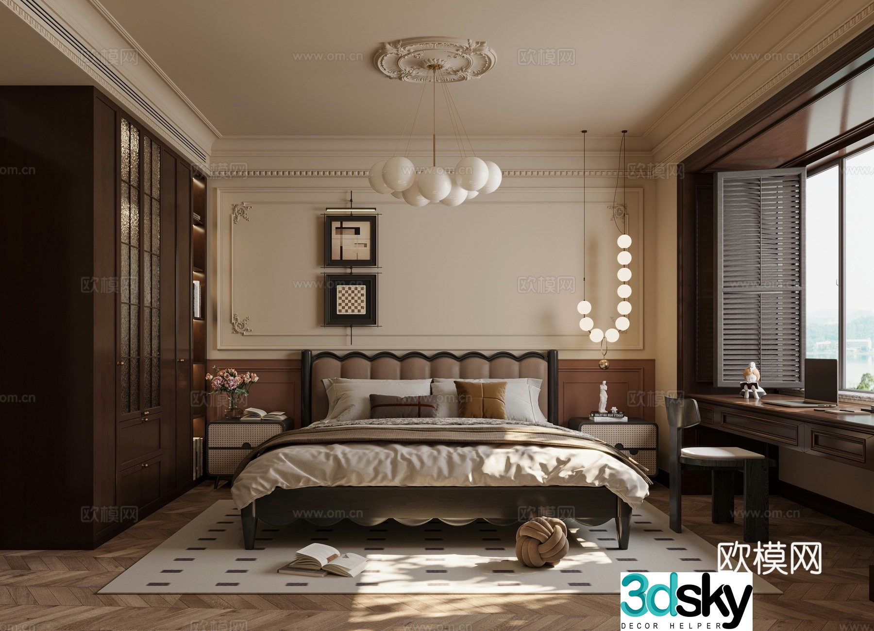 Medieval style bedroom master bedroom 3d model