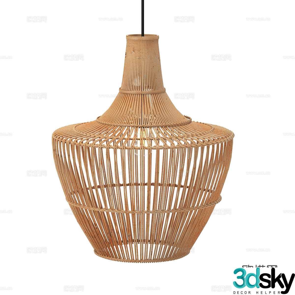 Wabi-sabi hollow chandelier 3d model