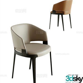Dining chair single chair 3d model