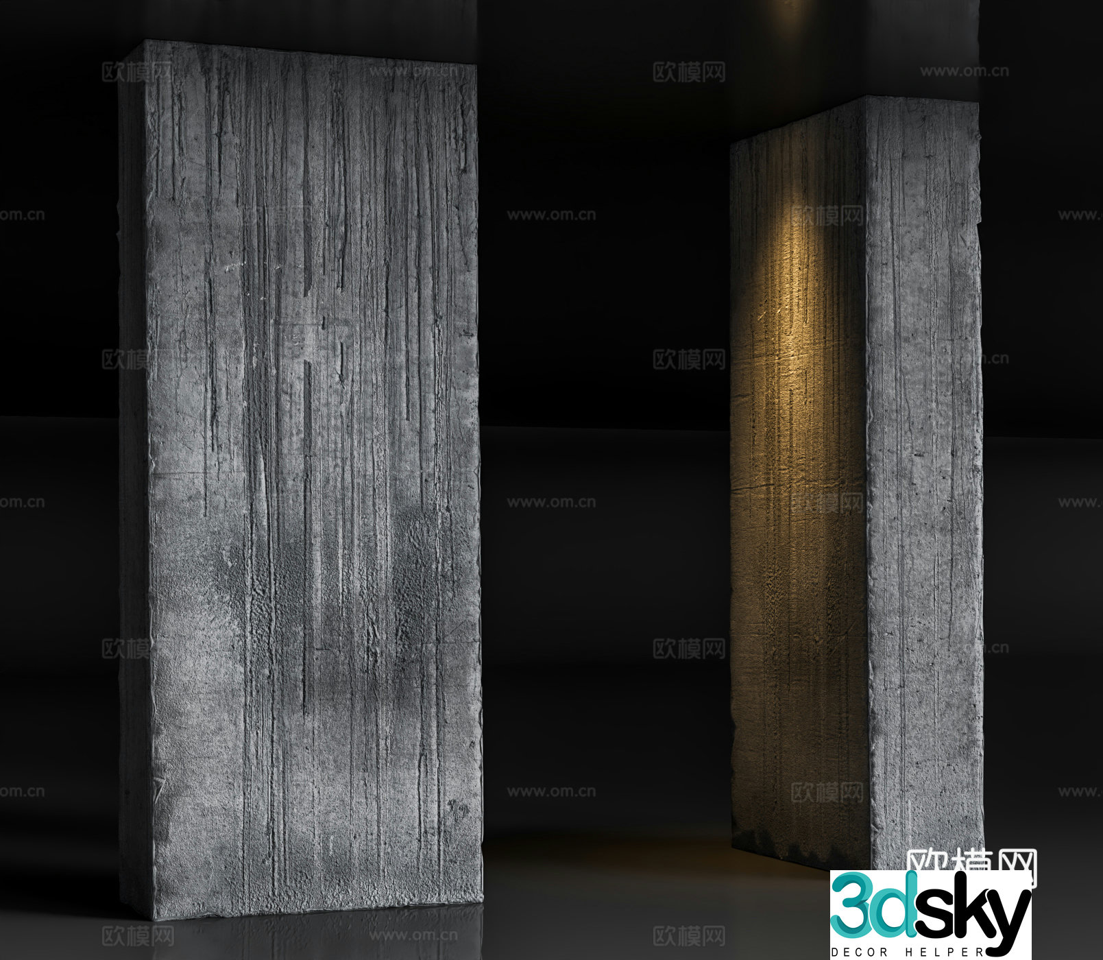 concrete column shear wall 3d model