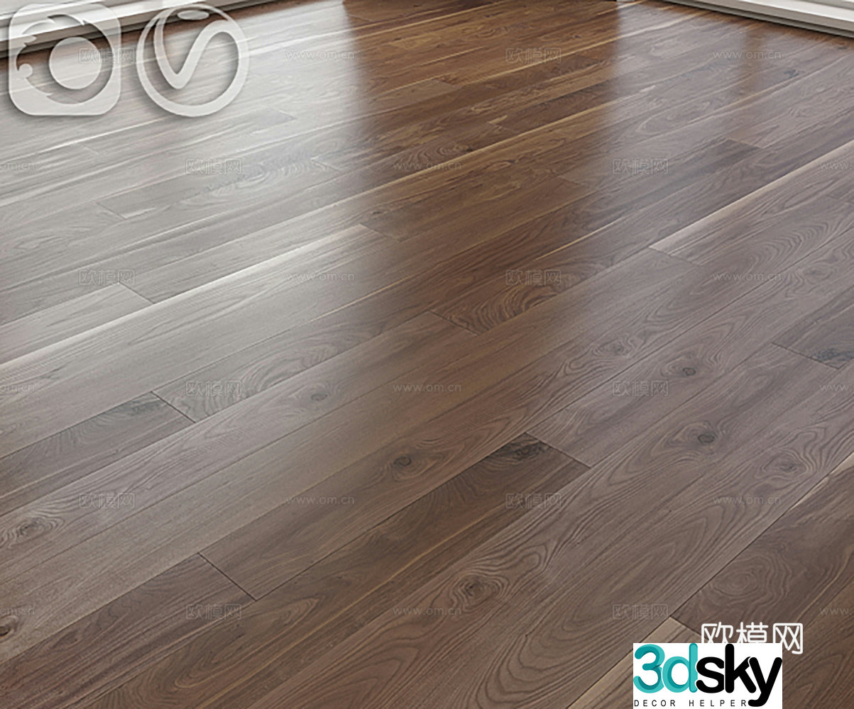 dark floor wooden floor 3d model