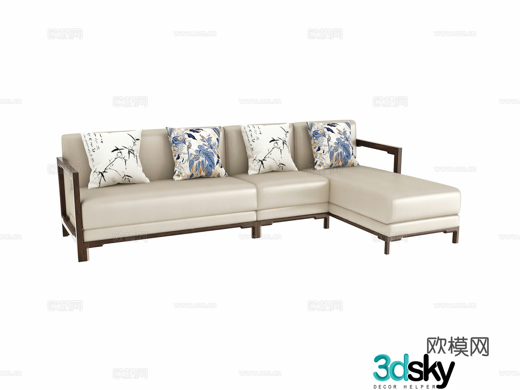 Multi-person sofa corner sofa 3d model