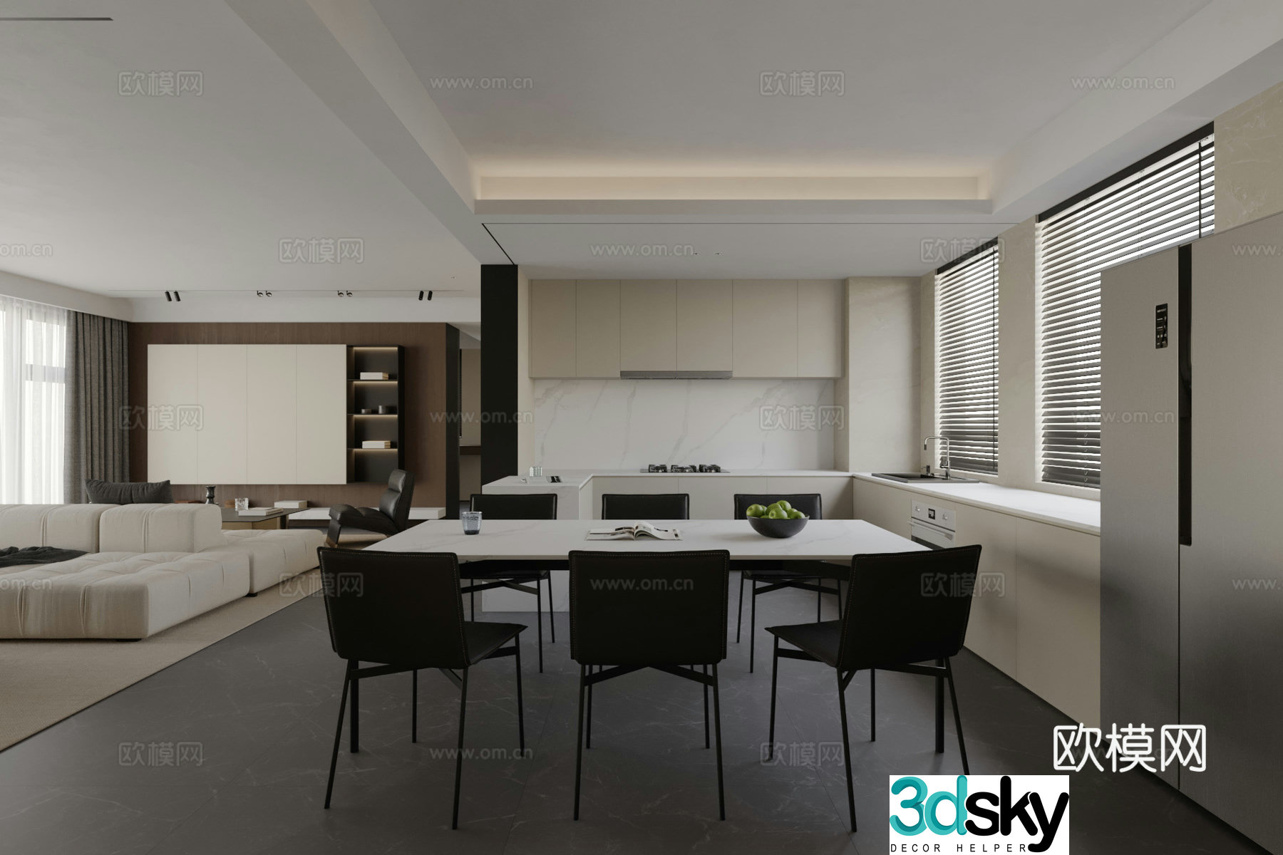 Modern guest restaurant 3d model