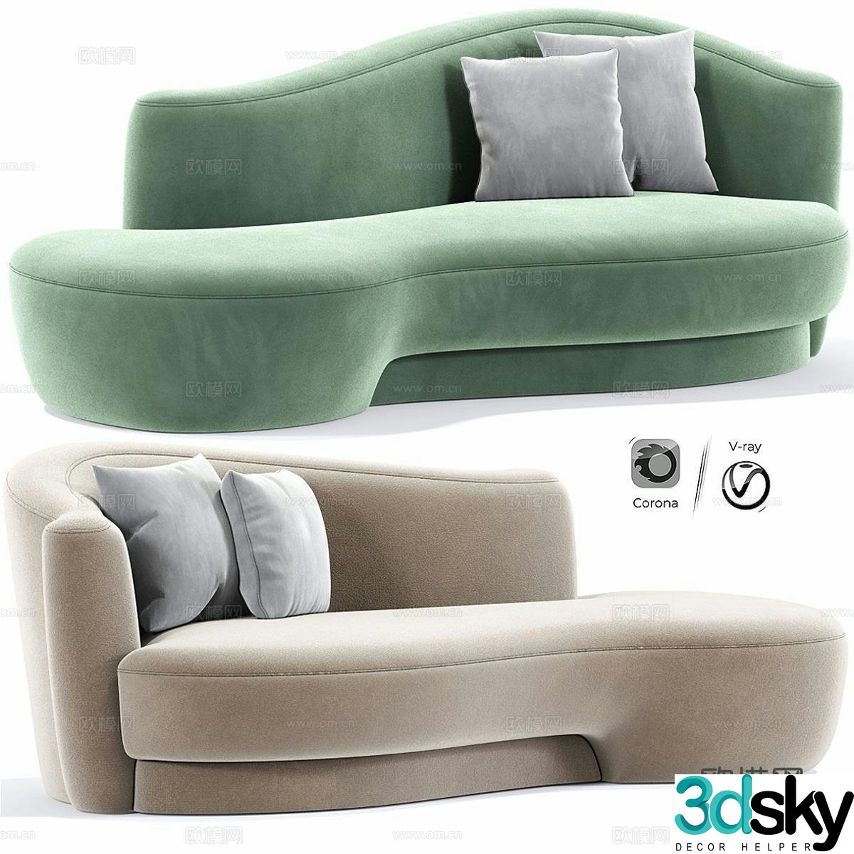 Weiman special shaped sofa curved sofa 3d model