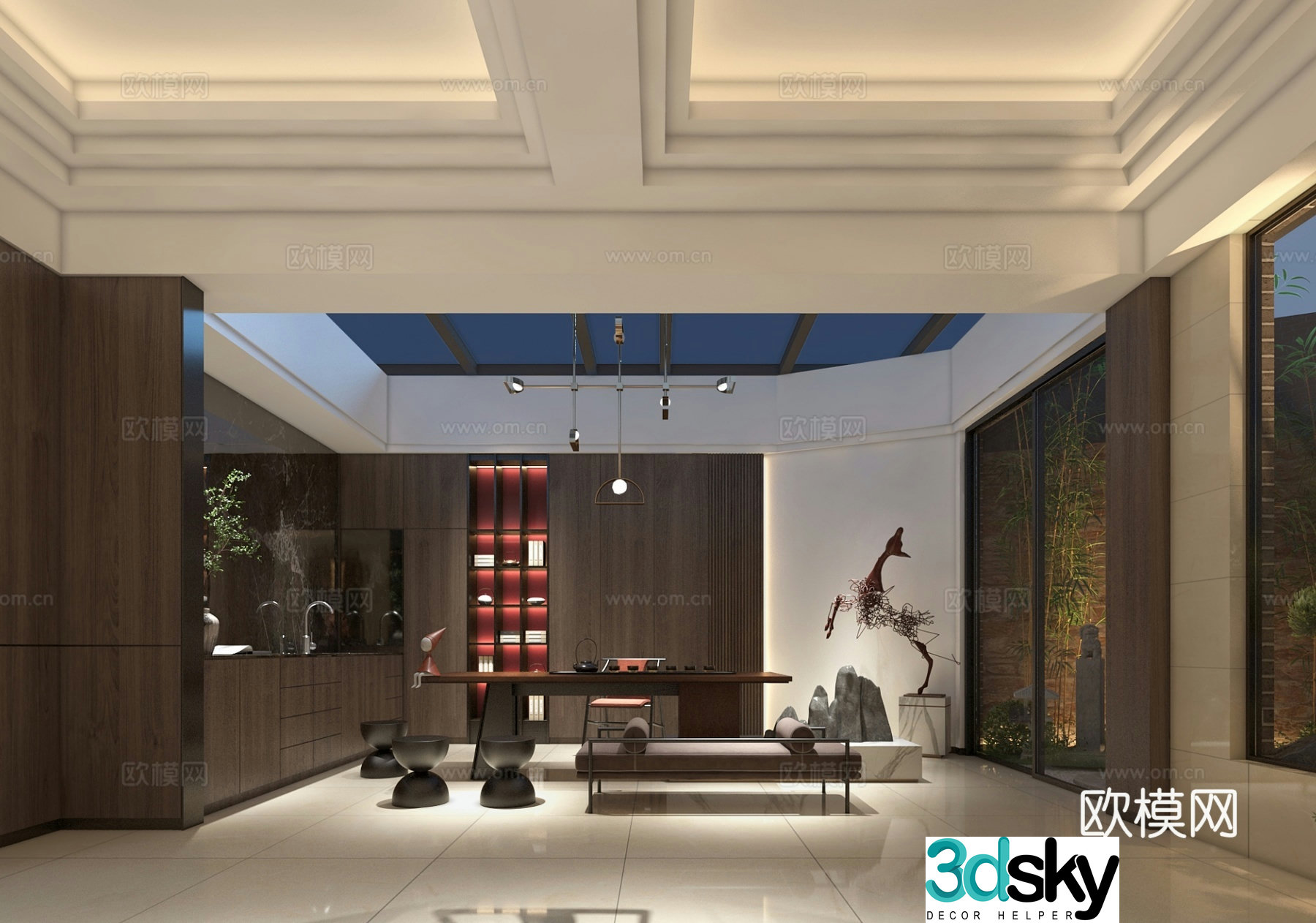 New Chinese tea room 3d model