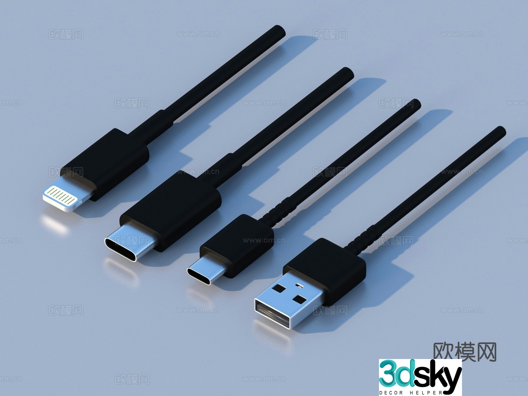 Apple data cable Android data cable 3D model