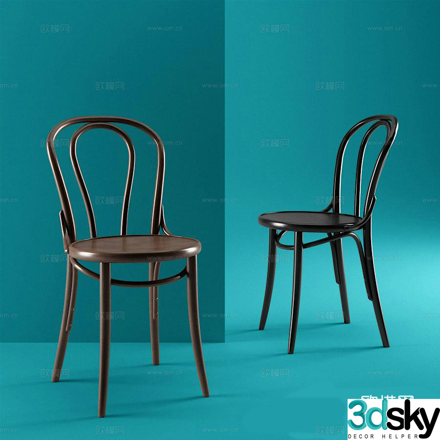 New Chinese dining chair single chair single chair 3d model