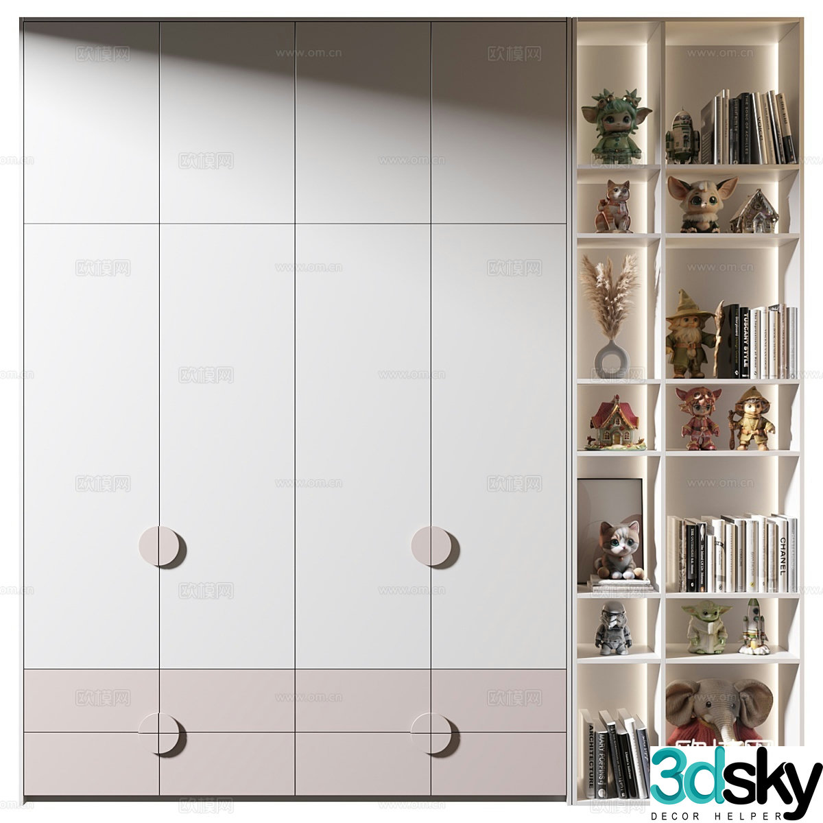 Modern children’s wardrobe 3d model