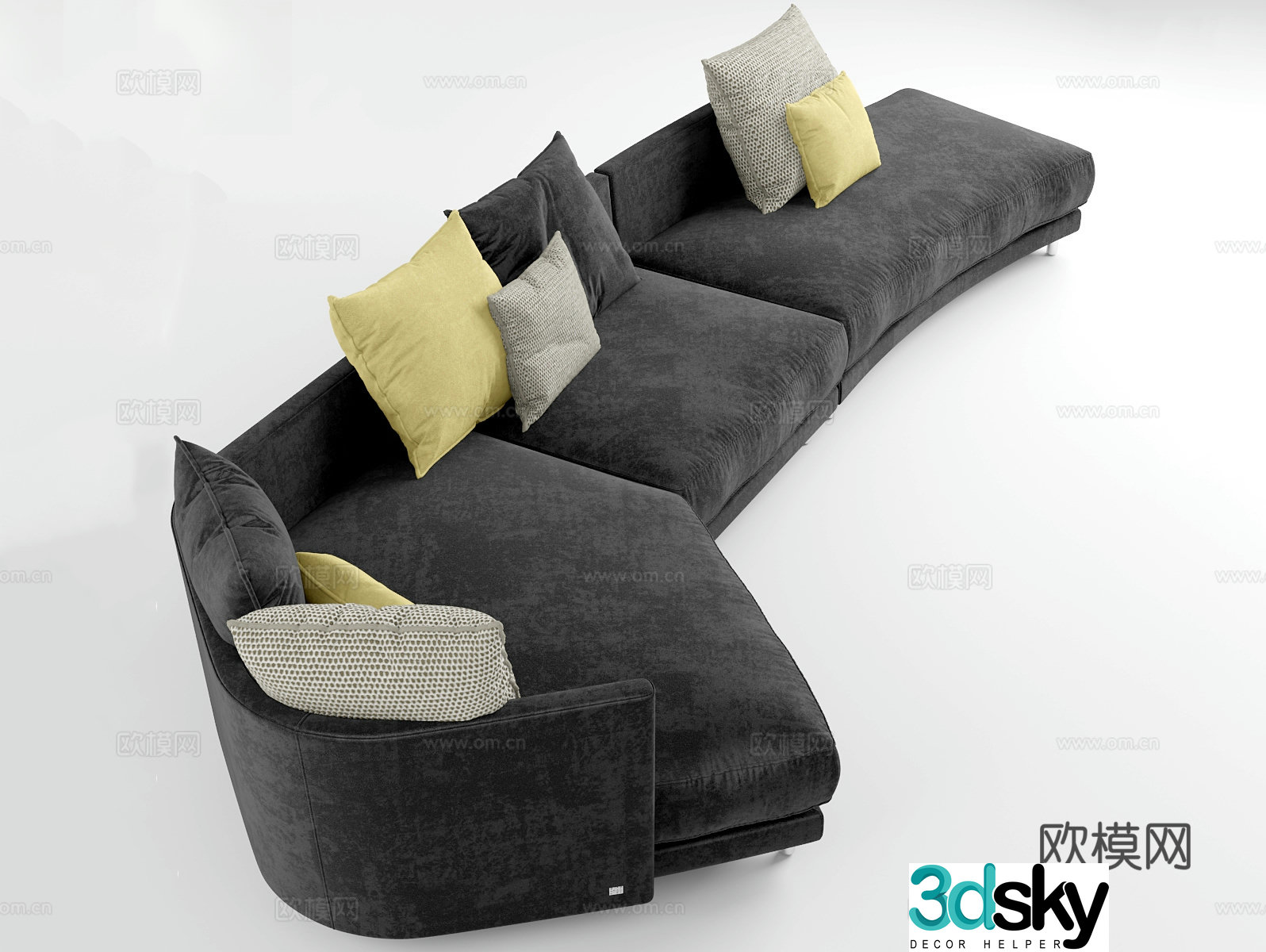 Multi-person sofa corner sofa 3d model