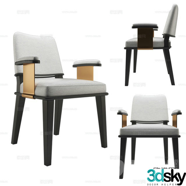 Italian armchair single chair 3d model