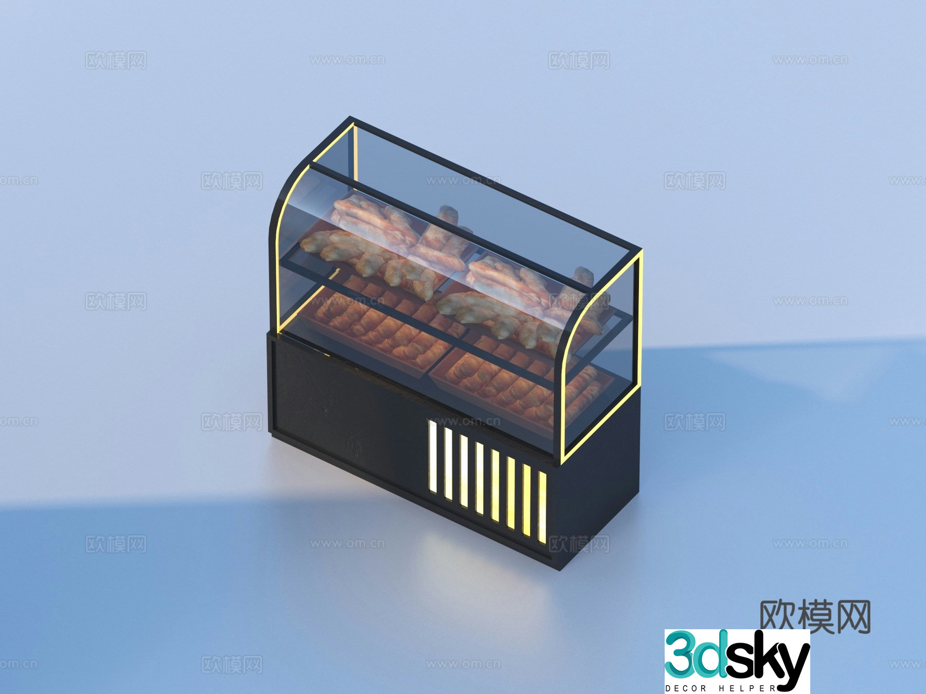 Bread showcase 3d model