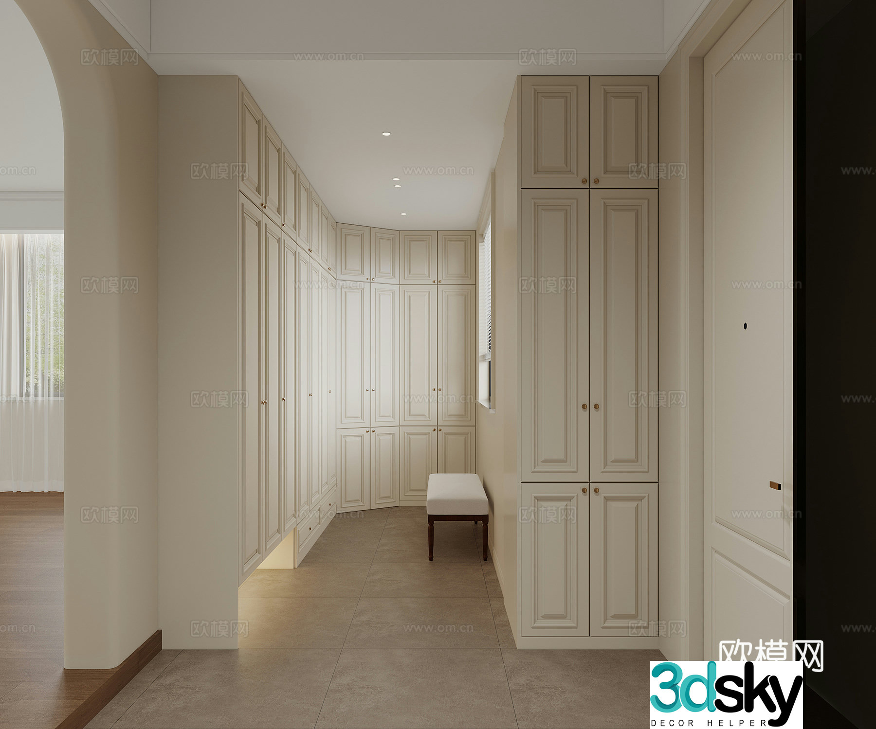 American retractable entrance hall 3D model