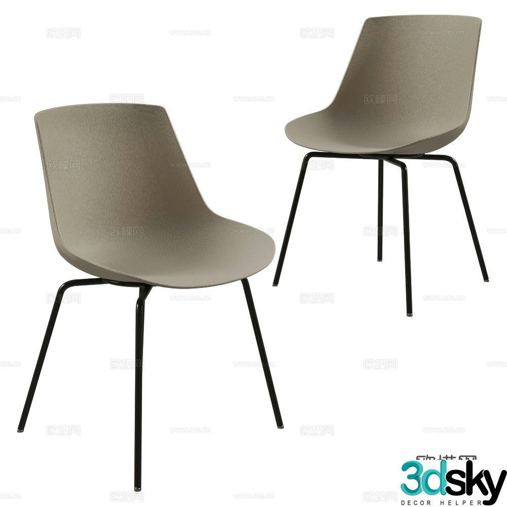 MDF Italia Italian single chair dining chair plastic chair acrylic chair 3d model
