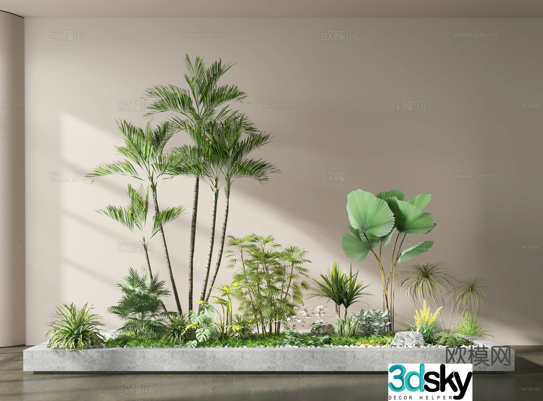 Green plant pile plant landscaping indoor landscaping green plant flower box 3D model