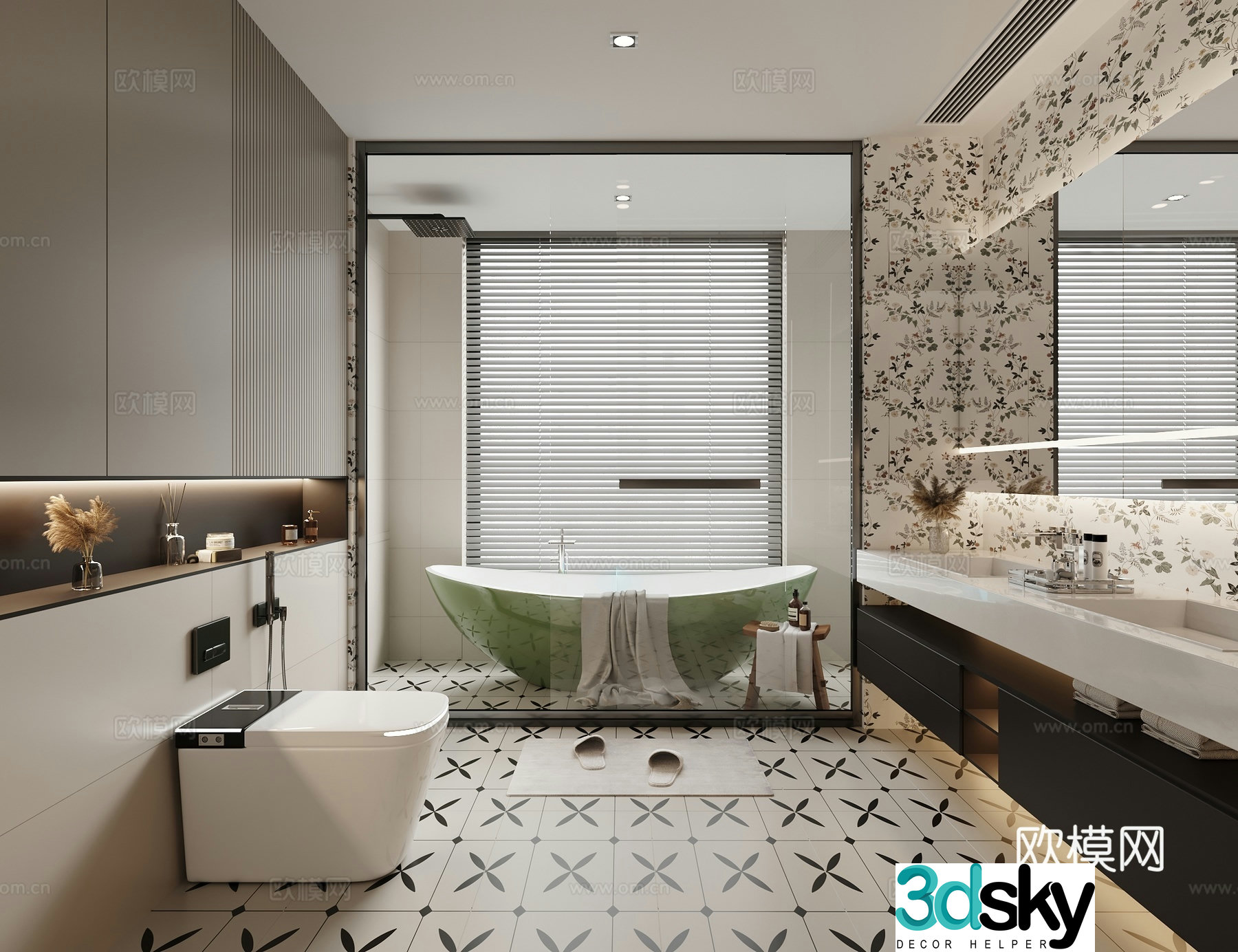 French bathroom bathroom 3d model