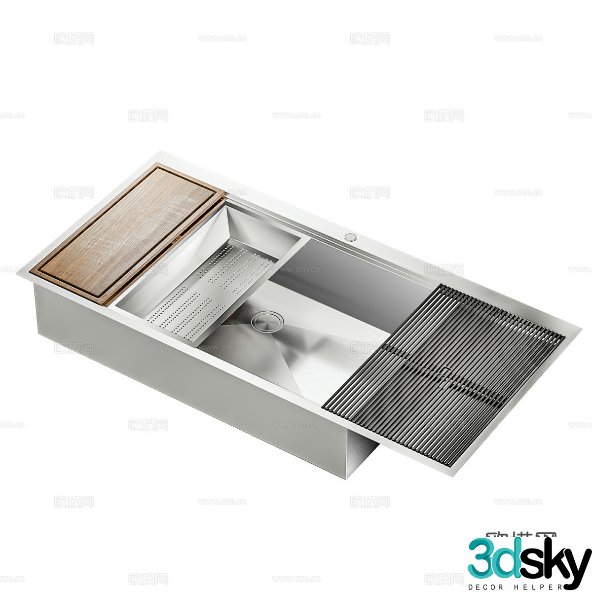 Kitchen sink single sink 3d model