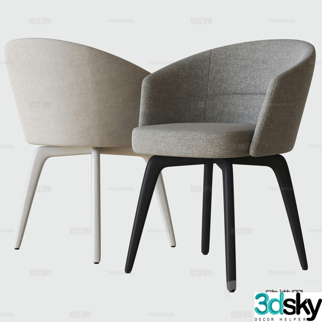 Modern chair dining chair single chair 3d model